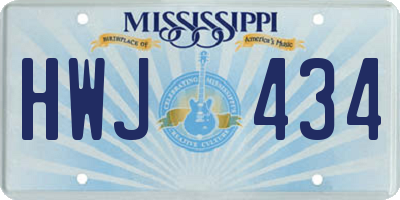 MS license plate HWJ434