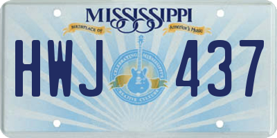 MS license plate HWJ437