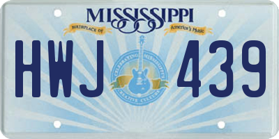 MS license plate HWJ439