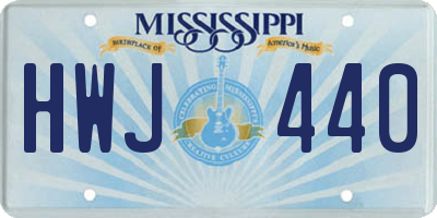 MS license plate HWJ440