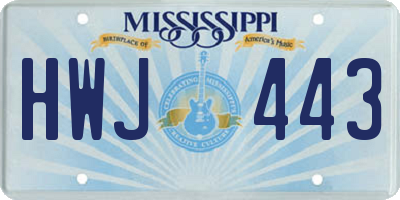 MS license plate HWJ443
