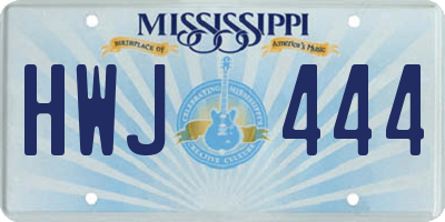 MS license plate HWJ444