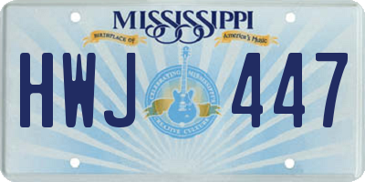 MS license plate HWJ447