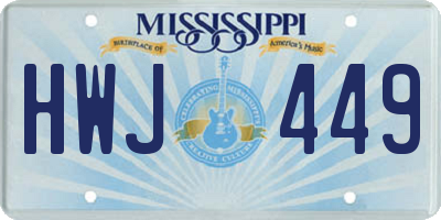 MS license plate HWJ449