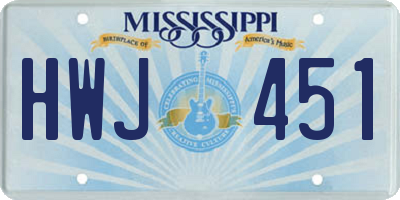 MS license plate HWJ451