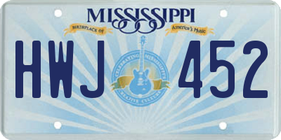 MS license plate HWJ452