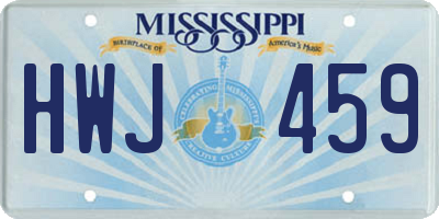 MS license plate HWJ459