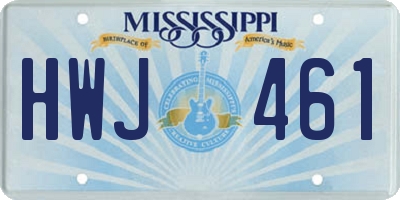 MS license plate HWJ461