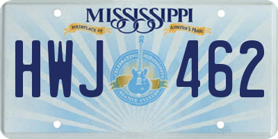 MS license plate HWJ462