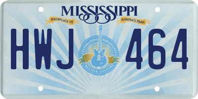 MS license plate HWJ464
