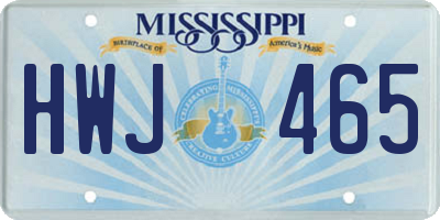 MS license plate HWJ465