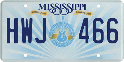 MS license plate HWJ466