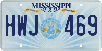 MS license plate HWJ469