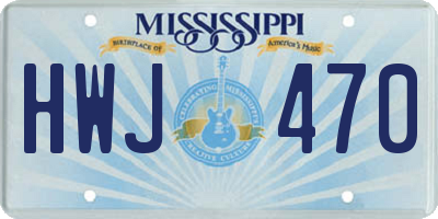 MS license plate HWJ470
