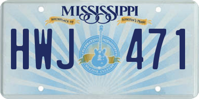 MS license plate HWJ471