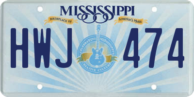 MS license plate HWJ474