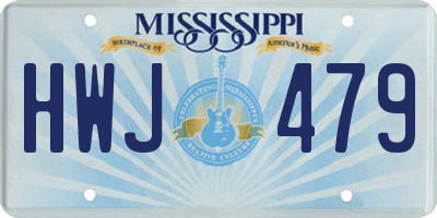 MS license plate HWJ479