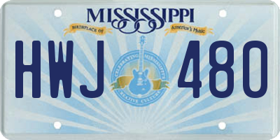 MS license plate HWJ480
