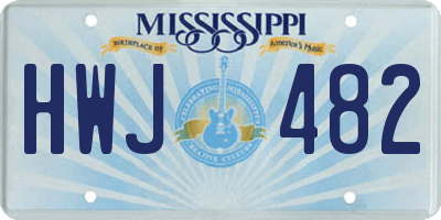 MS license plate HWJ482