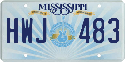 MS license plate HWJ483