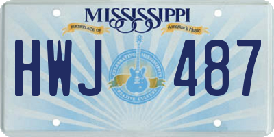 MS license plate HWJ487