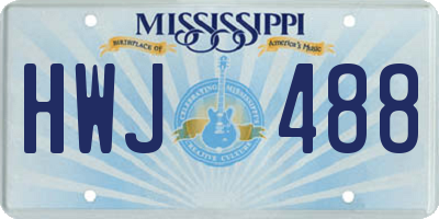 MS license plate HWJ488