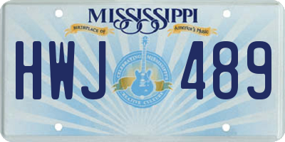 MS license plate HWJ489