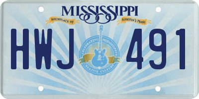 MS license plate HWJ491