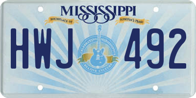 MS license plate HWJ492