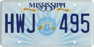 MS license plate HWJ495