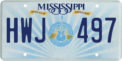 MS license plate HWJ497