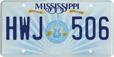 MS license plate HWJ506