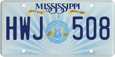 MS license plate HWJ508