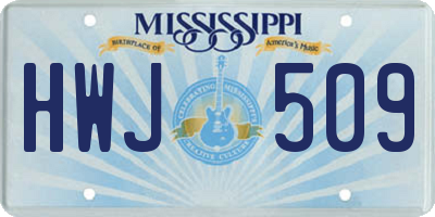 MS license plate HWJ509