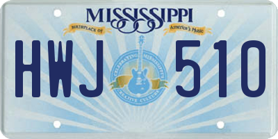 MS license plate HWJ510