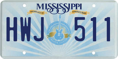 MS license plate HWJ511