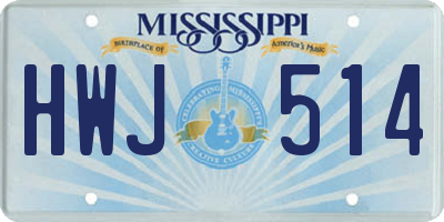 MS license plate HWJ514