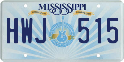 MS license plate HWJ515