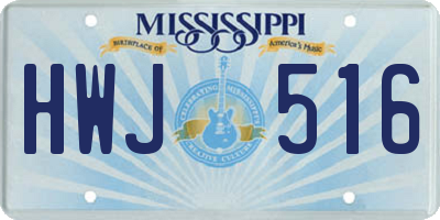 MS license plate HWJ516