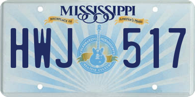 MS license plate HWJ517