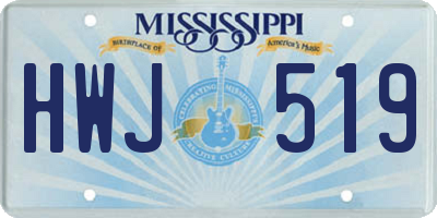MS license plate HWJ519