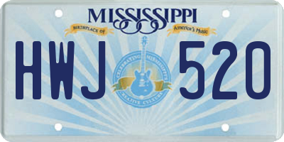 MS license plate HWJ520