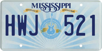 MS license plate HWJ521
