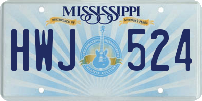MS license plate HWJ524
