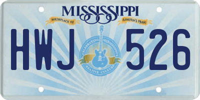 MS license plate HWJ526