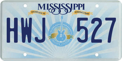 MS license plate HWJ527