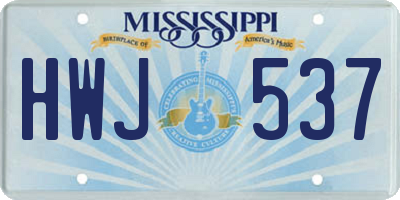 MS license plate HWJ537