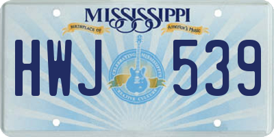 MS license plate HWJ539