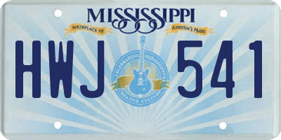 MS license plate HWJ541