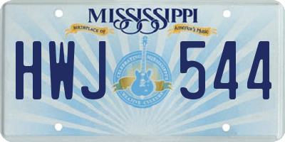 MS license plate HWJ544